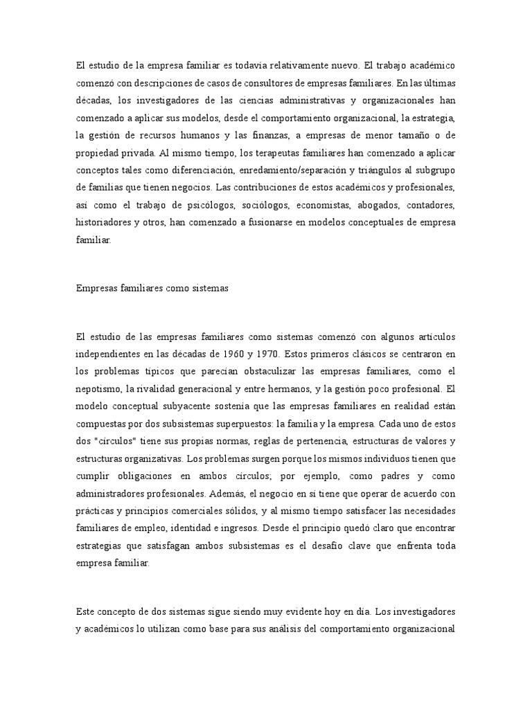 Modelo de los Tres Círculos en Empresas Familiares | PDF | Business ...