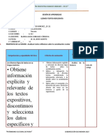 Modelo de Sesión de Aprendizaje Sesión 2 Unidad 5 - Tercero A - B-C