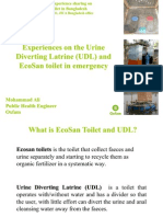 Experiences on the Urine Diverting Latrine (UDL) and EcoSan toilet in emergency, Mohammad Ali, Public Health Engineer Oxfam  