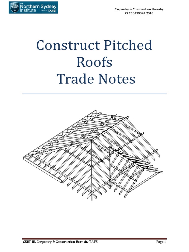 Construct Pitched Roofs Trade Notes | PDF