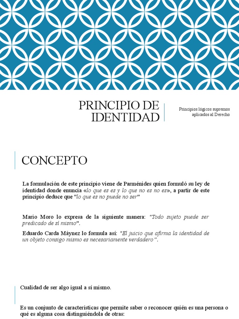 Principio de Identidad PDF Lógica Metafísica