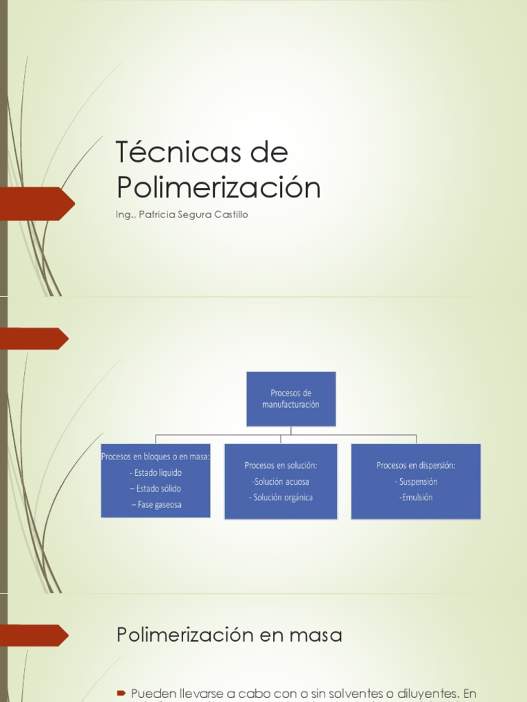 Polimerización en Masa: Técnicas y Desafíos | PDF | Polimerización ...