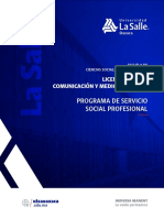 Programa de Servicio Social Profesional: Licenciatura en Comunicación Y Medios Digitales