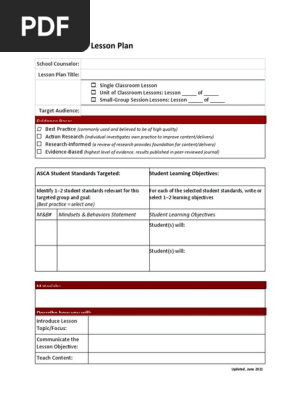 ASCA Lesson Plan