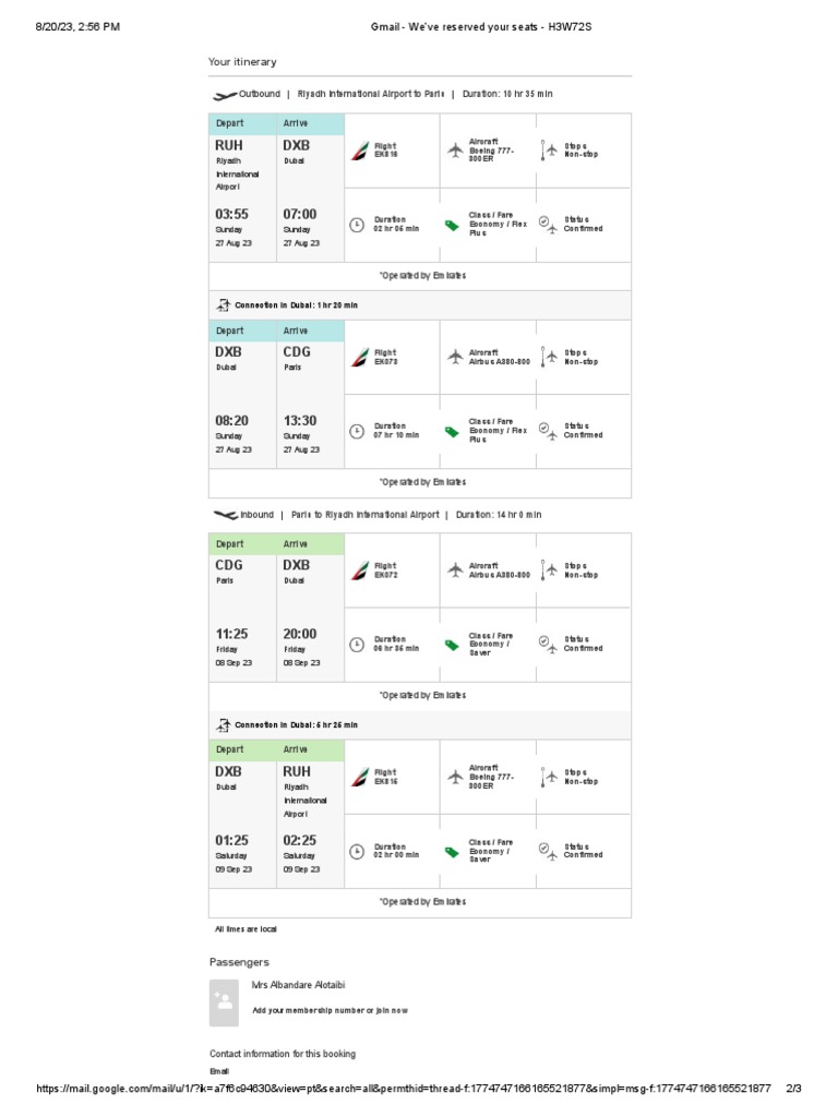 Emirates Flight EK073 & EK815 Status | PDF | Emirates (Airline ...