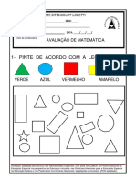 Avaliação Matematica 1º Ano