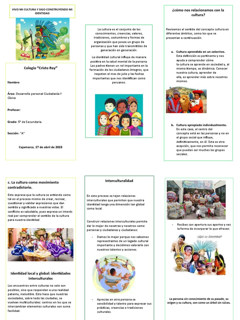 Vivo Mi Cultura y Sigo Construyendo Mi Identidad | PDF