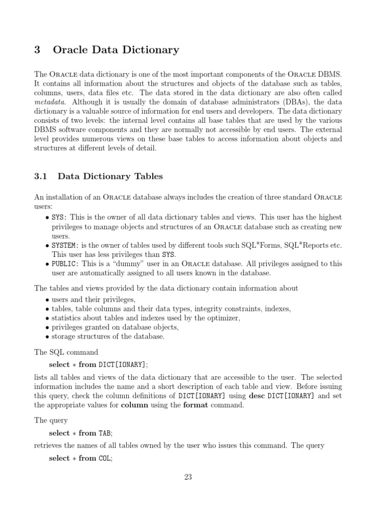Data Dictionary | PDF | Table (Database) | Databases