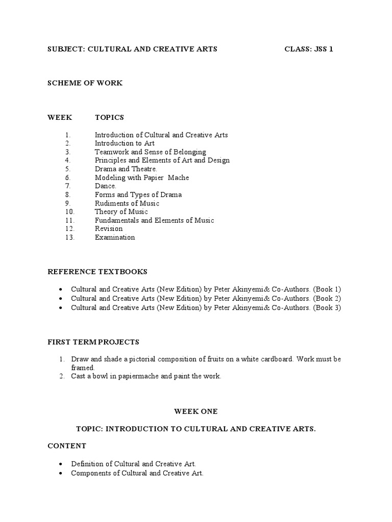 Cca Note jss1 PDF Dances Clef