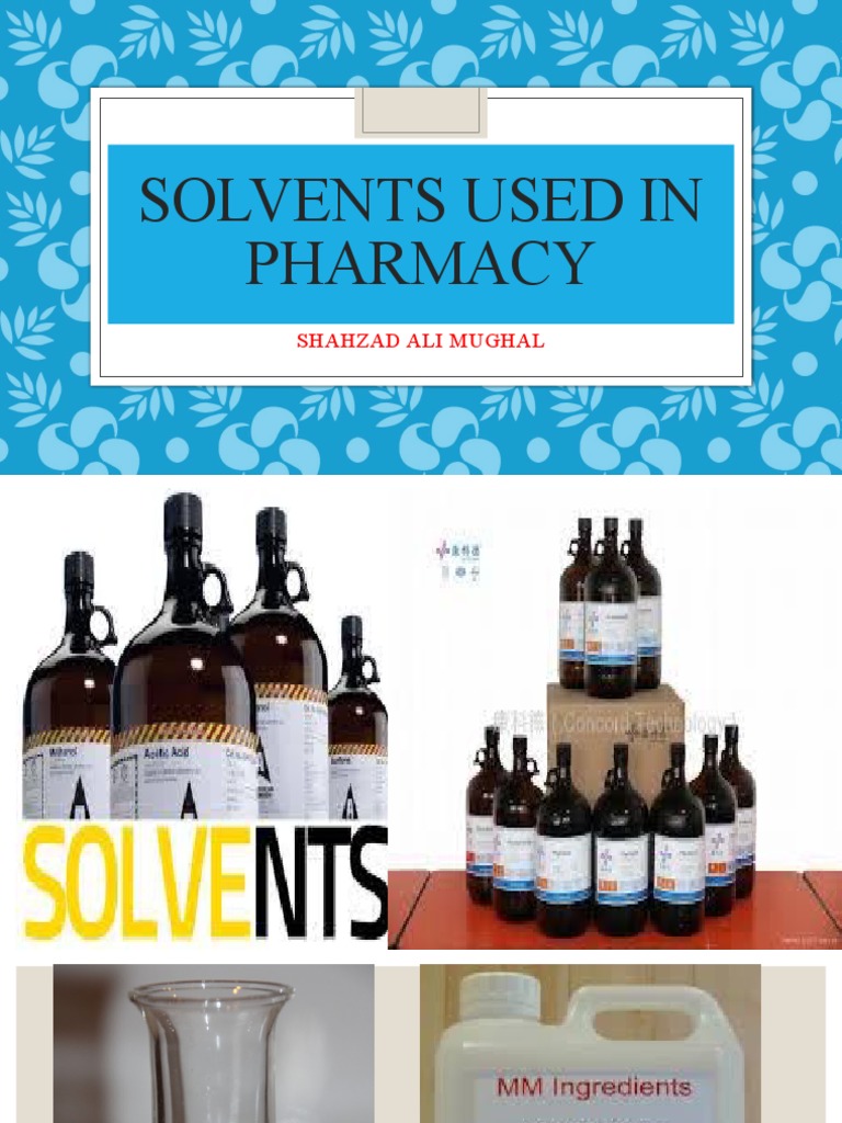 2nd Lecture On Solvents Used in Pharmacy PDF