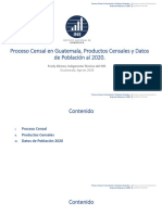 INE Proceso Censal en Guatemala - Productos Censales Datos de Población Al 2020