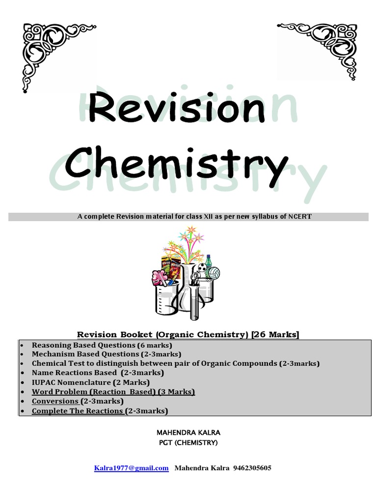 Class XII Organic Chemistry Revision Guide | PDF | Ether | Alcohol