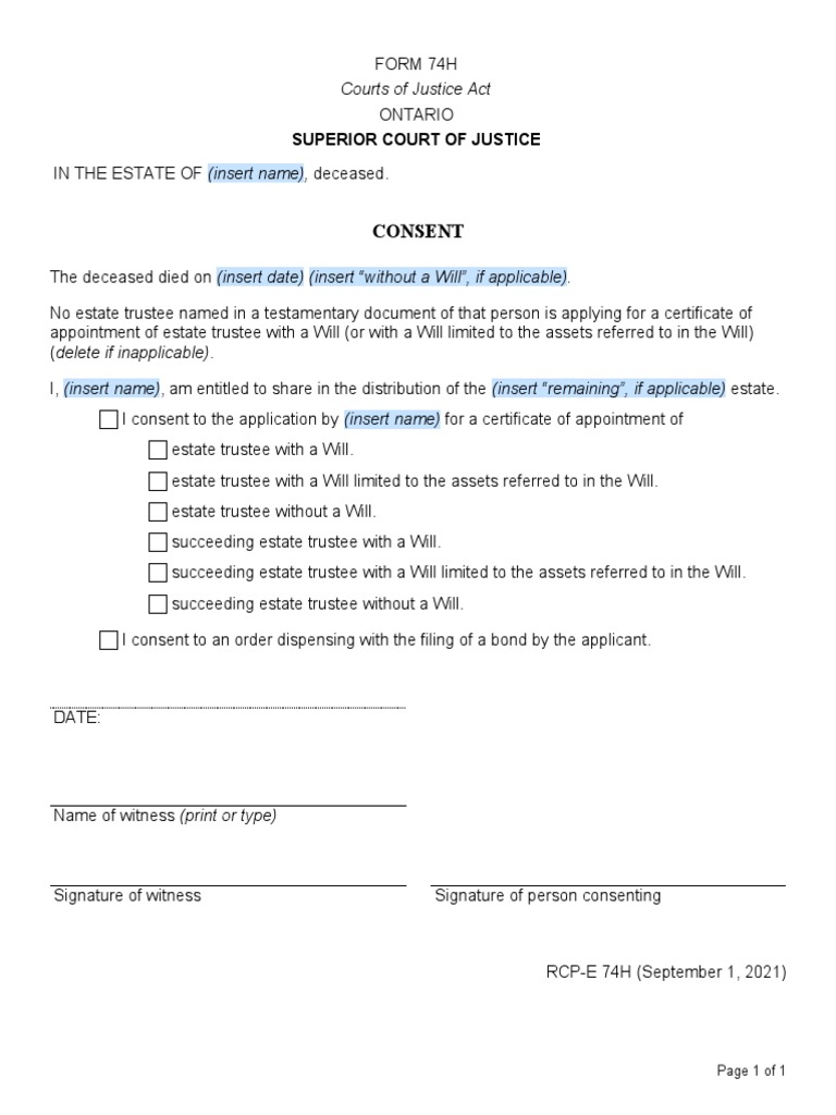 Consent: Superior Court of Justice | PDF