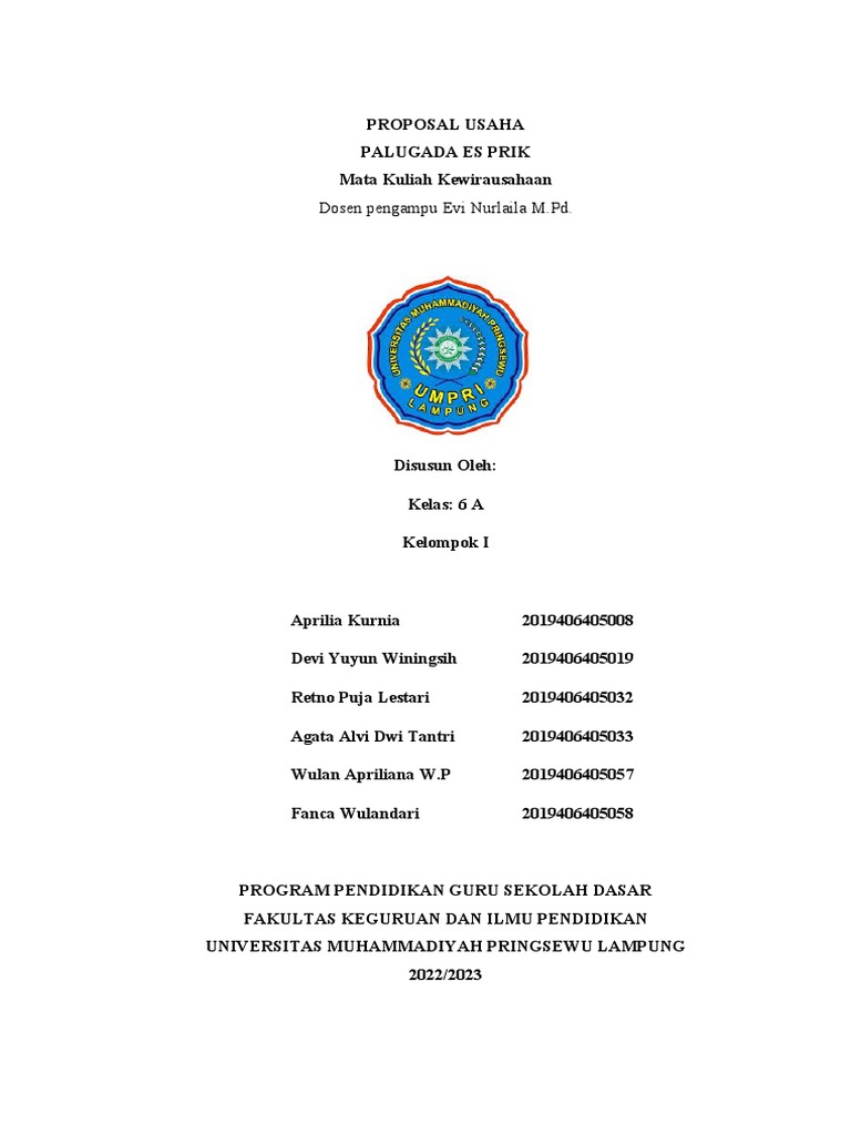 Proposal Usaha Kelompok 1 | PDF