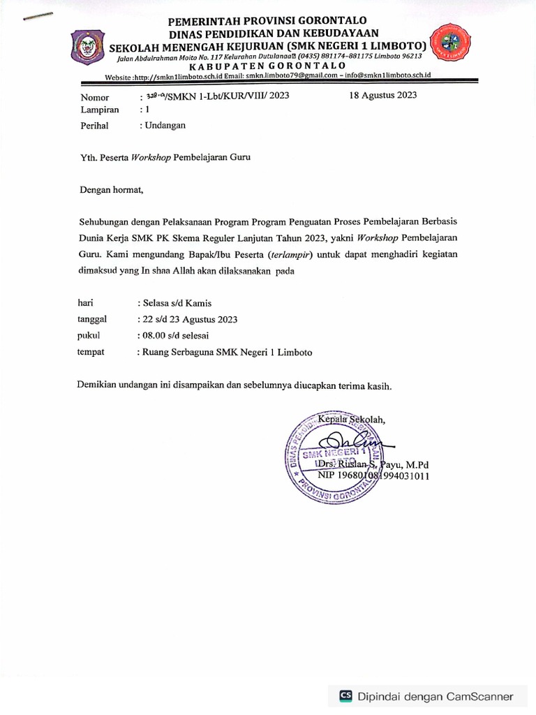 Undangan Workshop Pembelajaran Guru | PDF
