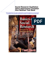 Basics of Social Research Qualitative and Quantitative Approaches Canadian 1st Edition Neuman Test Bank