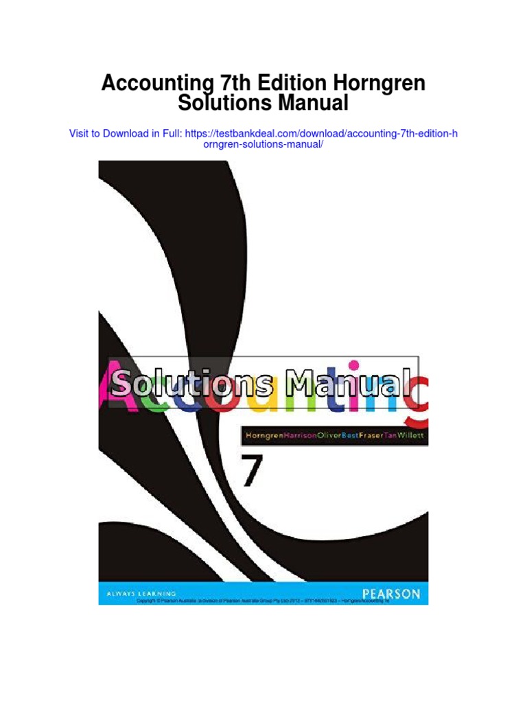 Accounting 7th Edition Horngren Solutions Manual PDF Debits And
