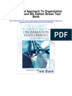 Experiential Approach to Organization Development 8th Edition Brown Test Bank