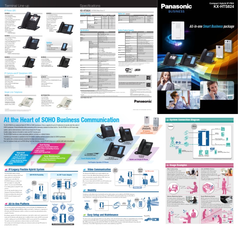 Broucher of Latest Panasonic IP PBX System Model KX HTS 824