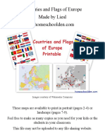 Europe Countries and Flag Maps Free Printable