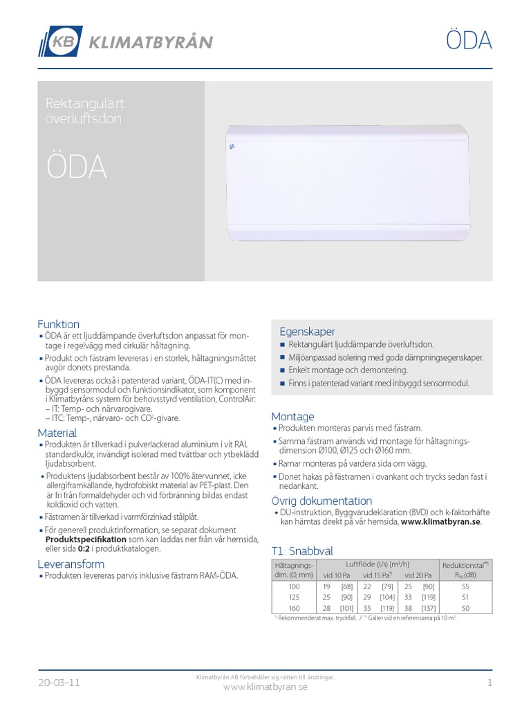 ODA produktblad-SE | PDF