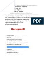 (External) Honeywell Customer Feedback 04371970