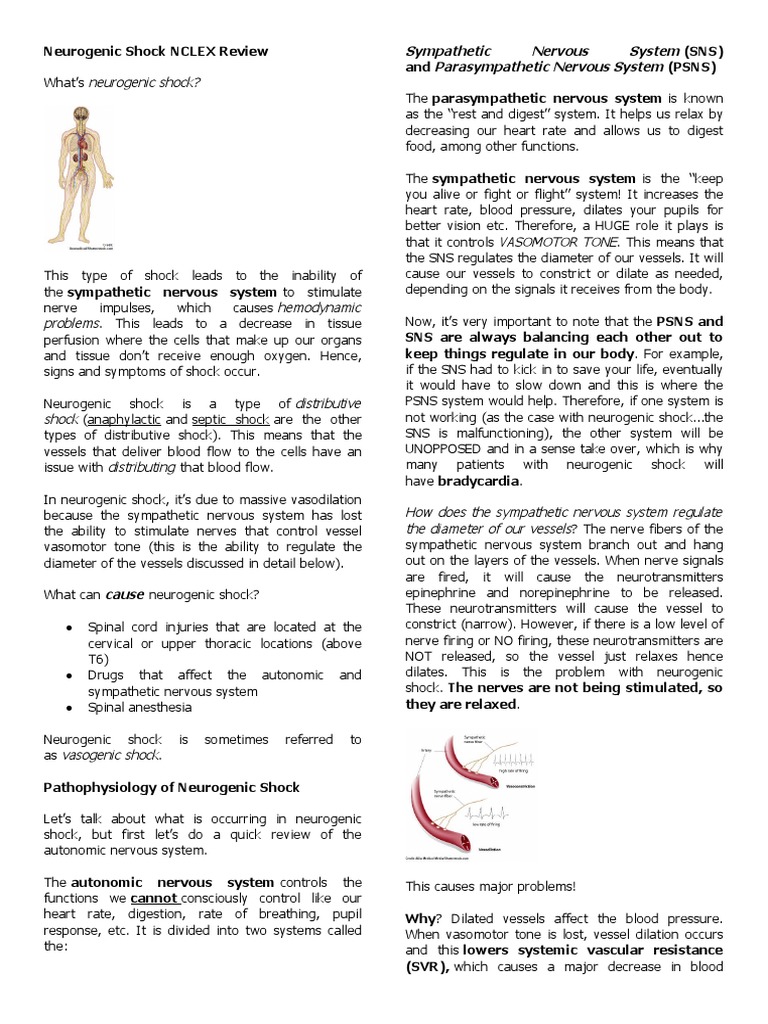 Neurogenic Shock NCLEX Review Quiz PDF Shock (Circulatory