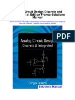 Analog Circuit Design Discrete and Integrated 1st Edition Franco Solutions Manual