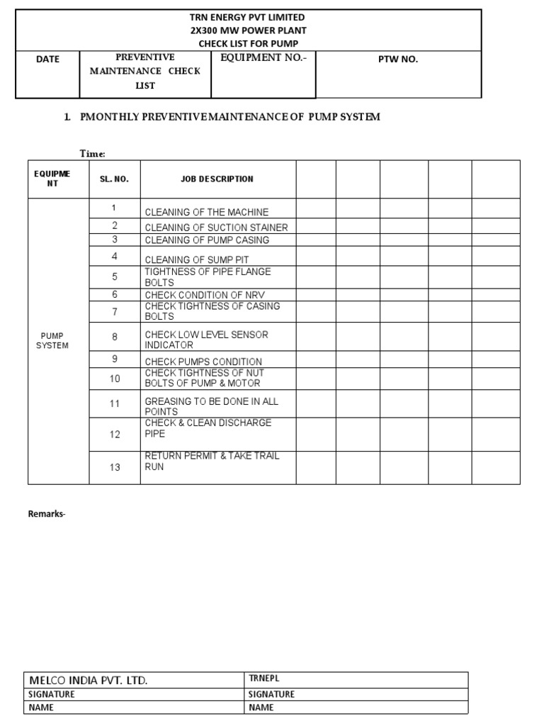 Sump Pump Maintenance Checklist | PDF