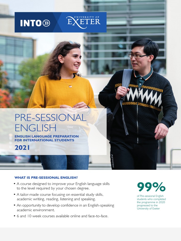 INTO Exeter PreSessional English Flyer 2021 PDF International