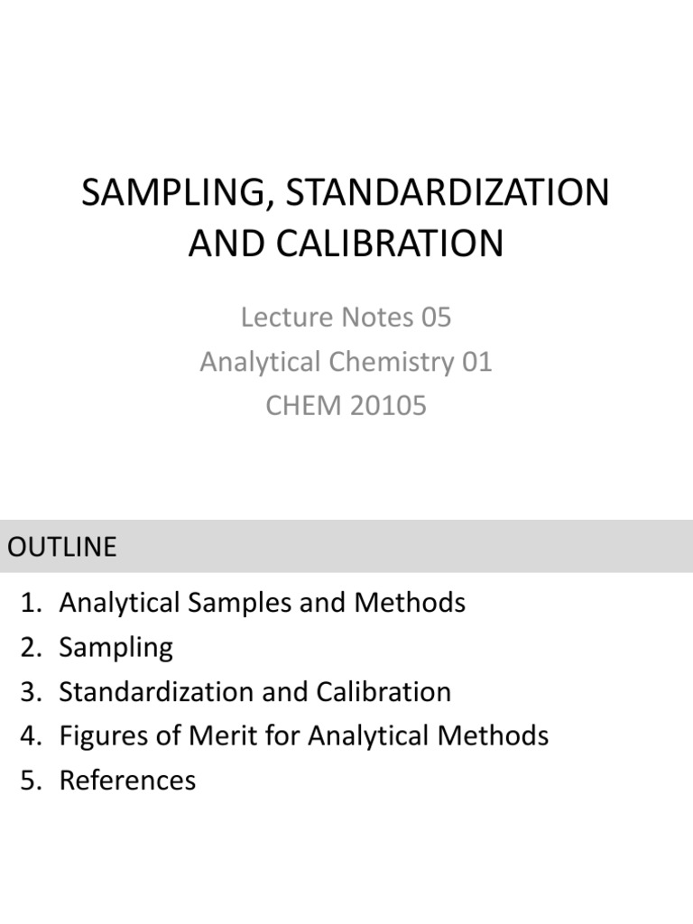 Standardization And Calibration