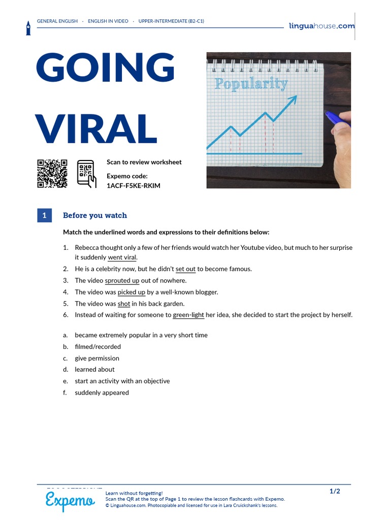 Going Viral British English Student Pdf Viral Video You Tube