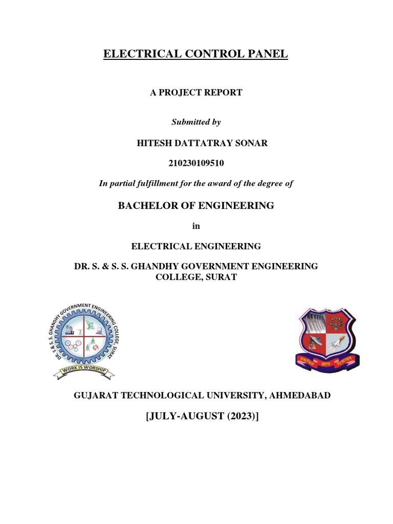 Electrical Control Panel Project Report | PDF | Transformer | Materials ...