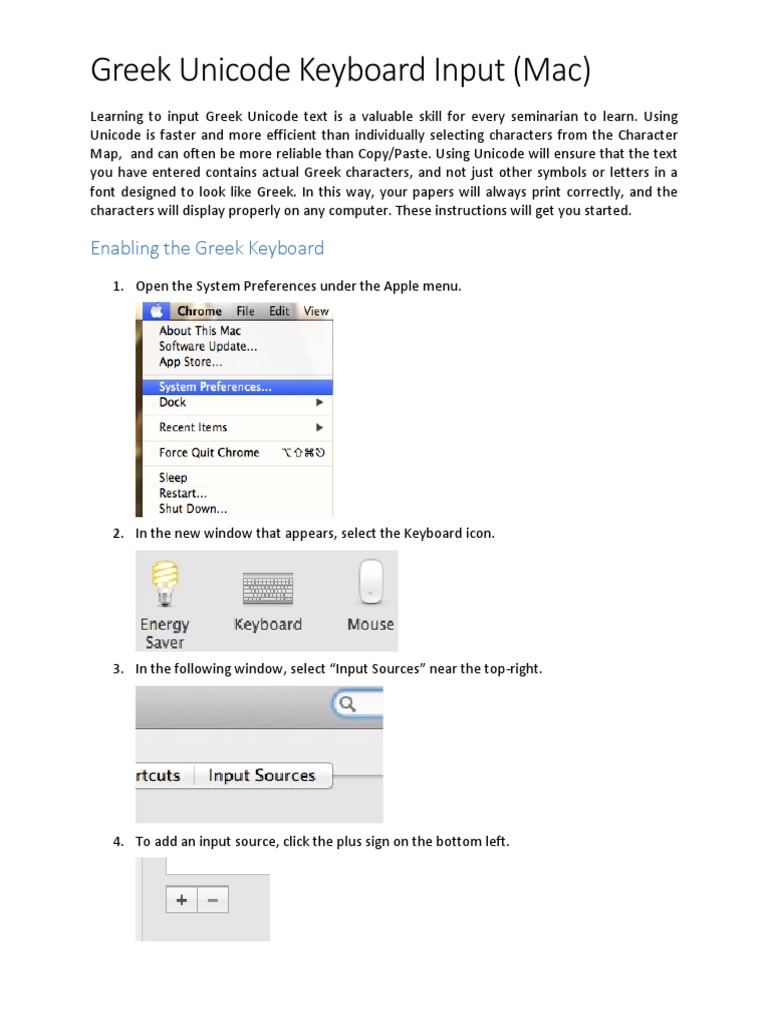 Greek Unicode Keyboard Input macOS | PDF