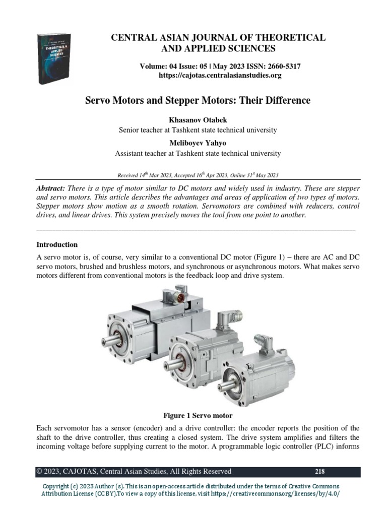 Servo Motors and Stepper Motors Their Difference PDF