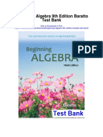 Beginning Algebra 9th Edition Baratto Test Bank