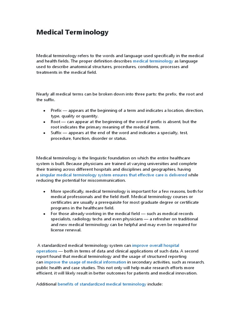 Medical Terminology PDF