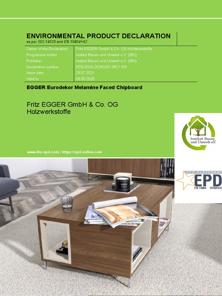 EPD EGGER Eurodekor en | PDF | Building Materials | Secondary Sector Of ...