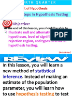 Lesson 1 - Steps in Hypothesis Testing