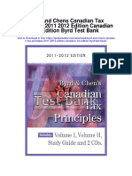 Byrd and Chens Canadian Tax Principles 2011 2012 Edition Canadian 1st Edition Byrd Test Bank