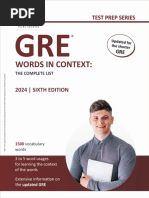 GRE Complete List - 2024 - Sample