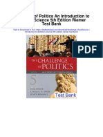 Challenge of Politics An Introduction To Political Science 5th Edition Riemer Test Bank