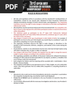 Rules & Regulations (3rd Open MTF National Championship 2023)