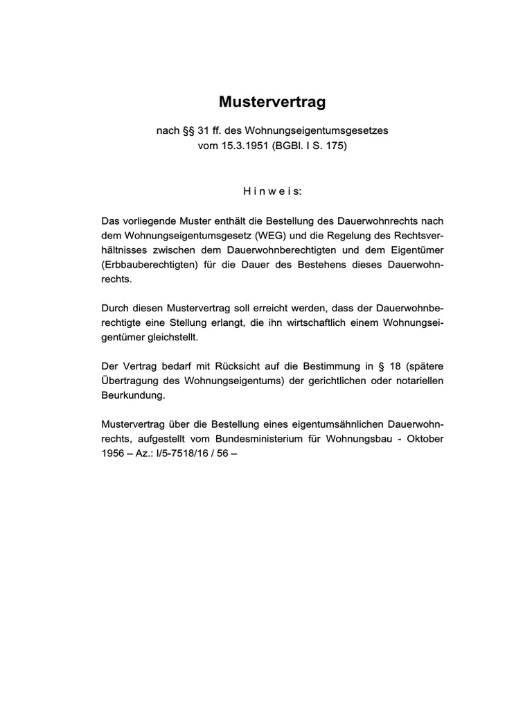 Mustervertrag Generell | PDF