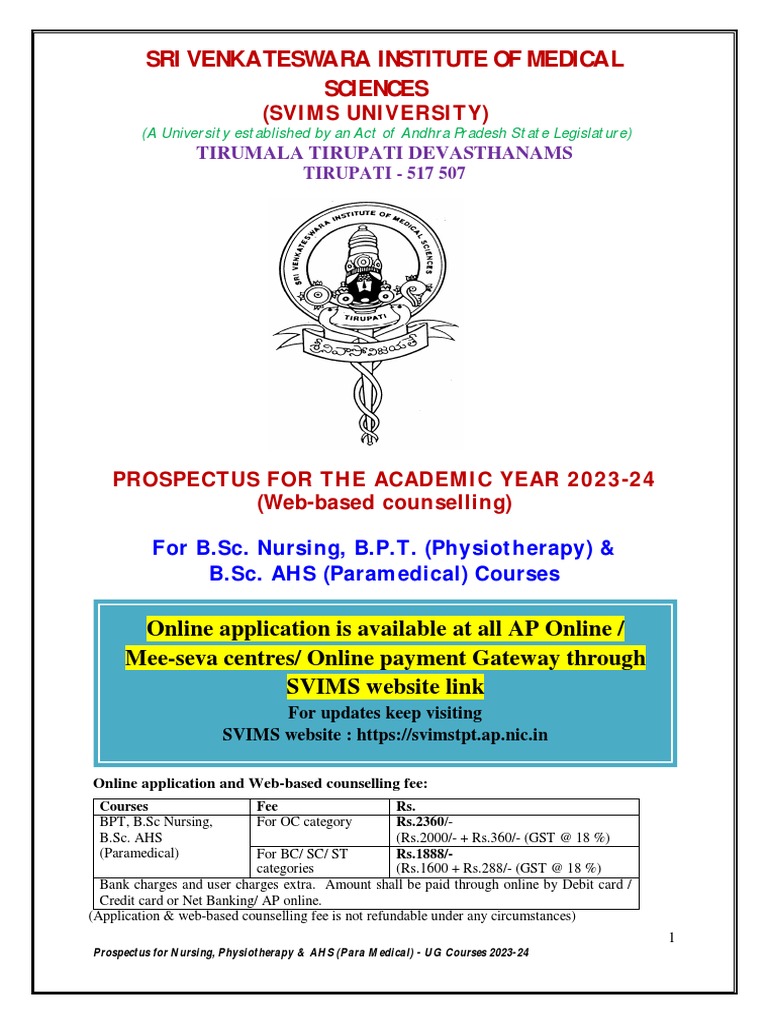 UG Prospectus 2023 24 | PDF | Doctor Of Medicine | Medicine