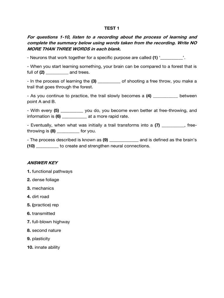 Authentic Lis 1 Demo Pdf Brain Memory