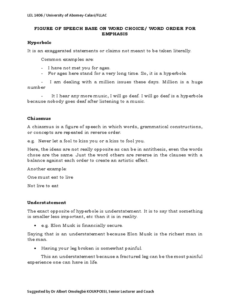 Figures of Speech Explained | PDF | Question | Linguistics