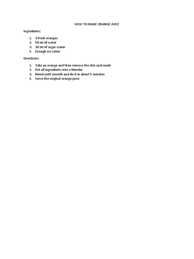 How To Make Orange Juice PDF