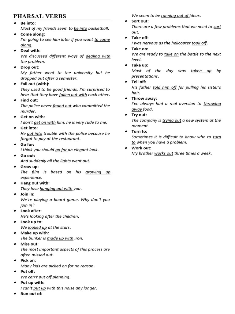 Common Phrasal Verbs Explained | PDF