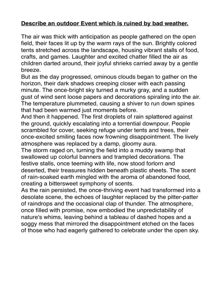 Event Disrupted by Bad Weather | PDF | Rain